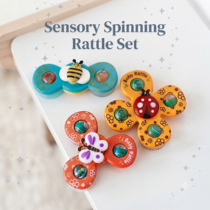 Baby Rattle Spinner Toy Set - Sensory Rattle Toy For Infants