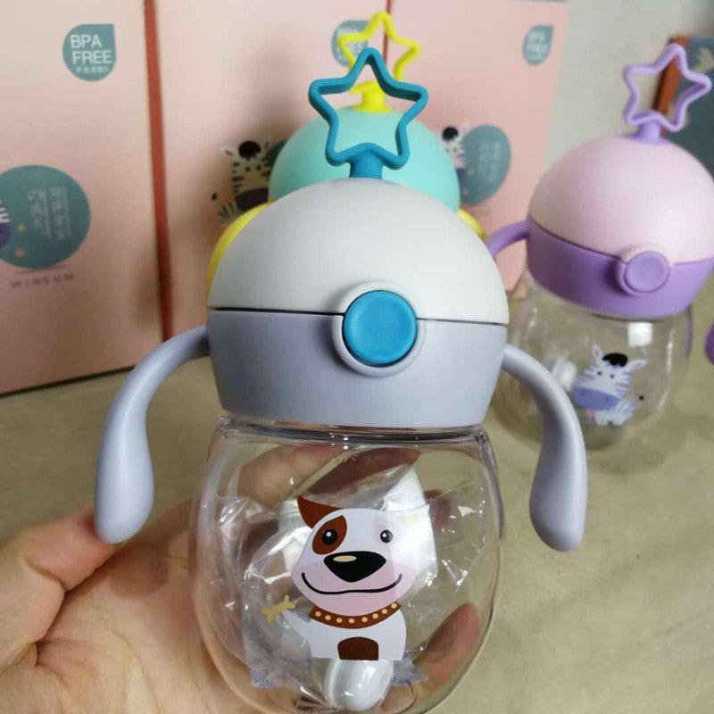 499 Spring and Summer Tritan Material Infant High-End Cup Antenna Baby Straw Cup Learn To Drink Cup Anti-Fall