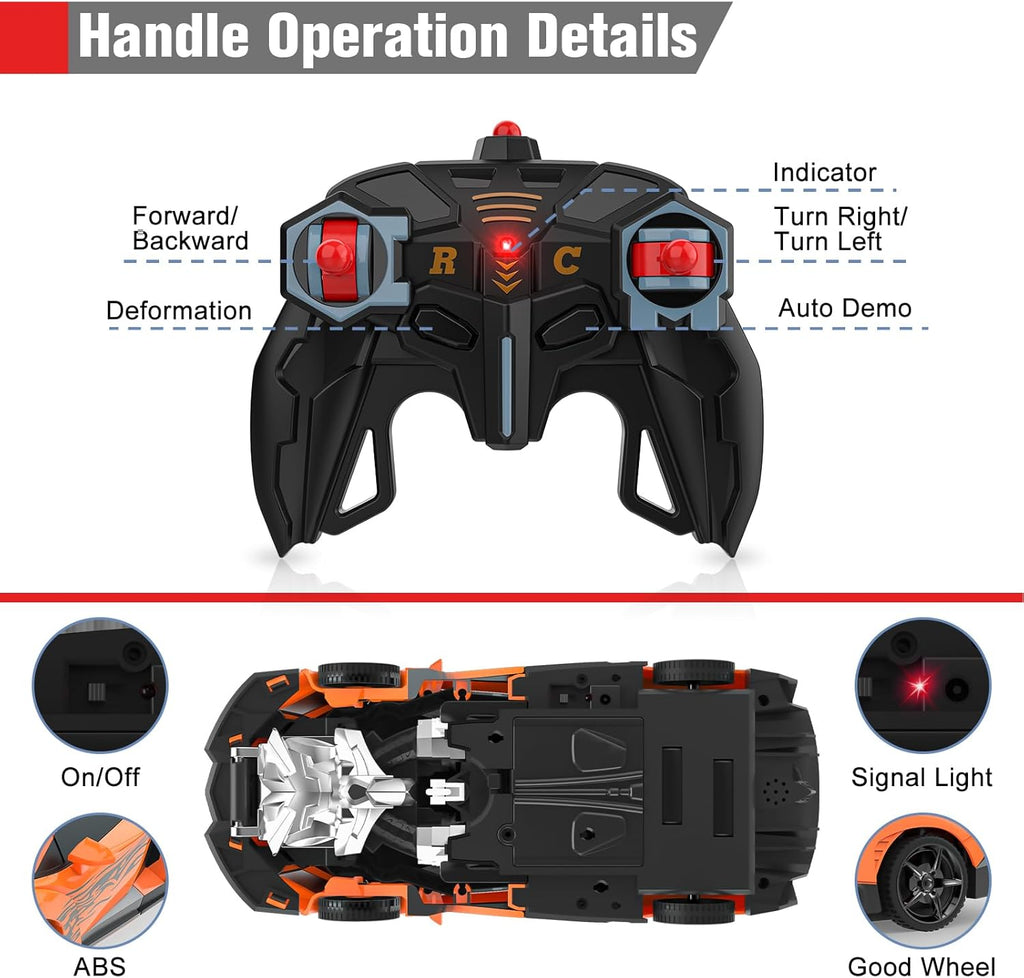RoboDrift™ 2-in-1 RC Car & Robot – One-Button Transformation, 360° Drift