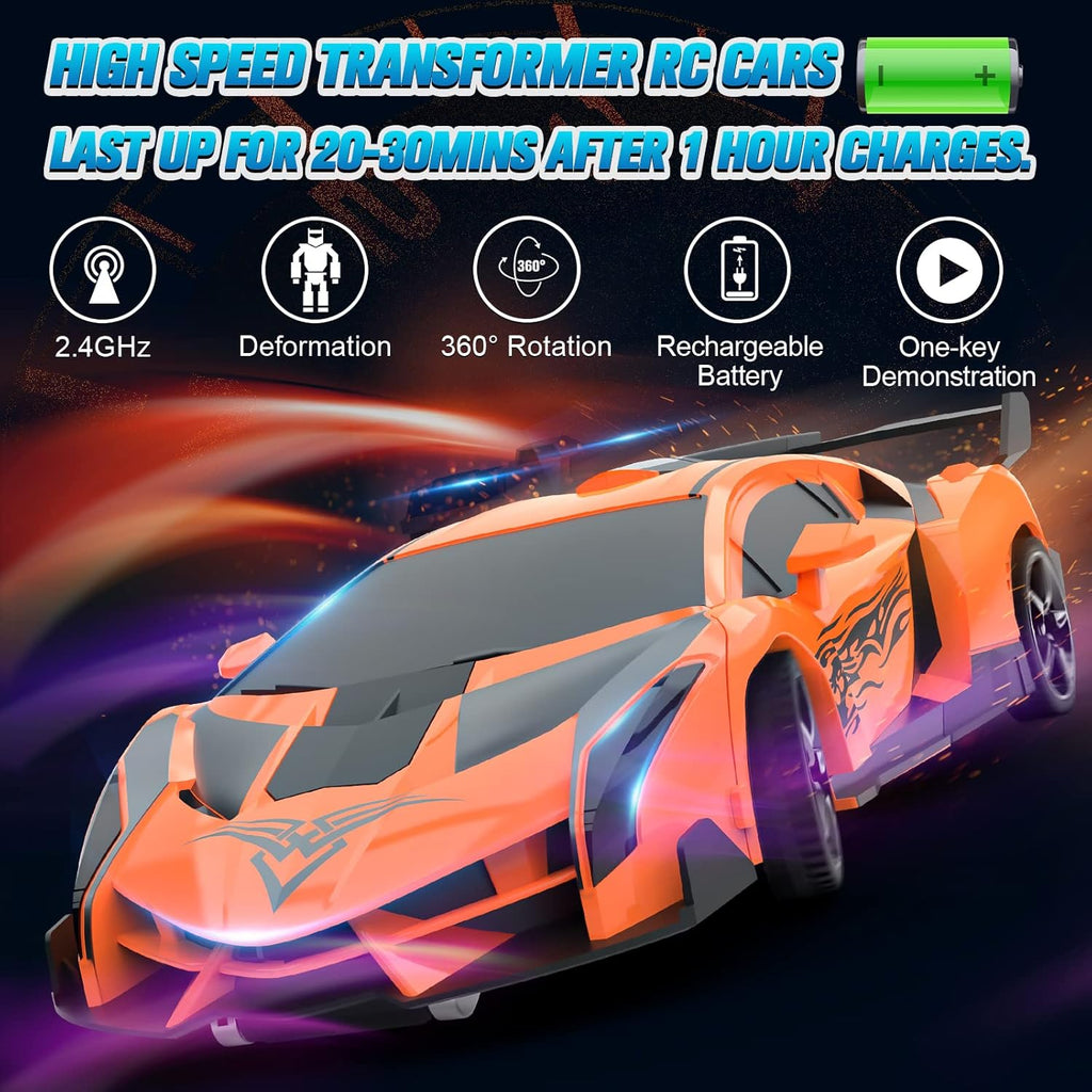 RoboDrift™ 2-in-1 RC Car & Robot – One-Button Transformation, 360° Drift