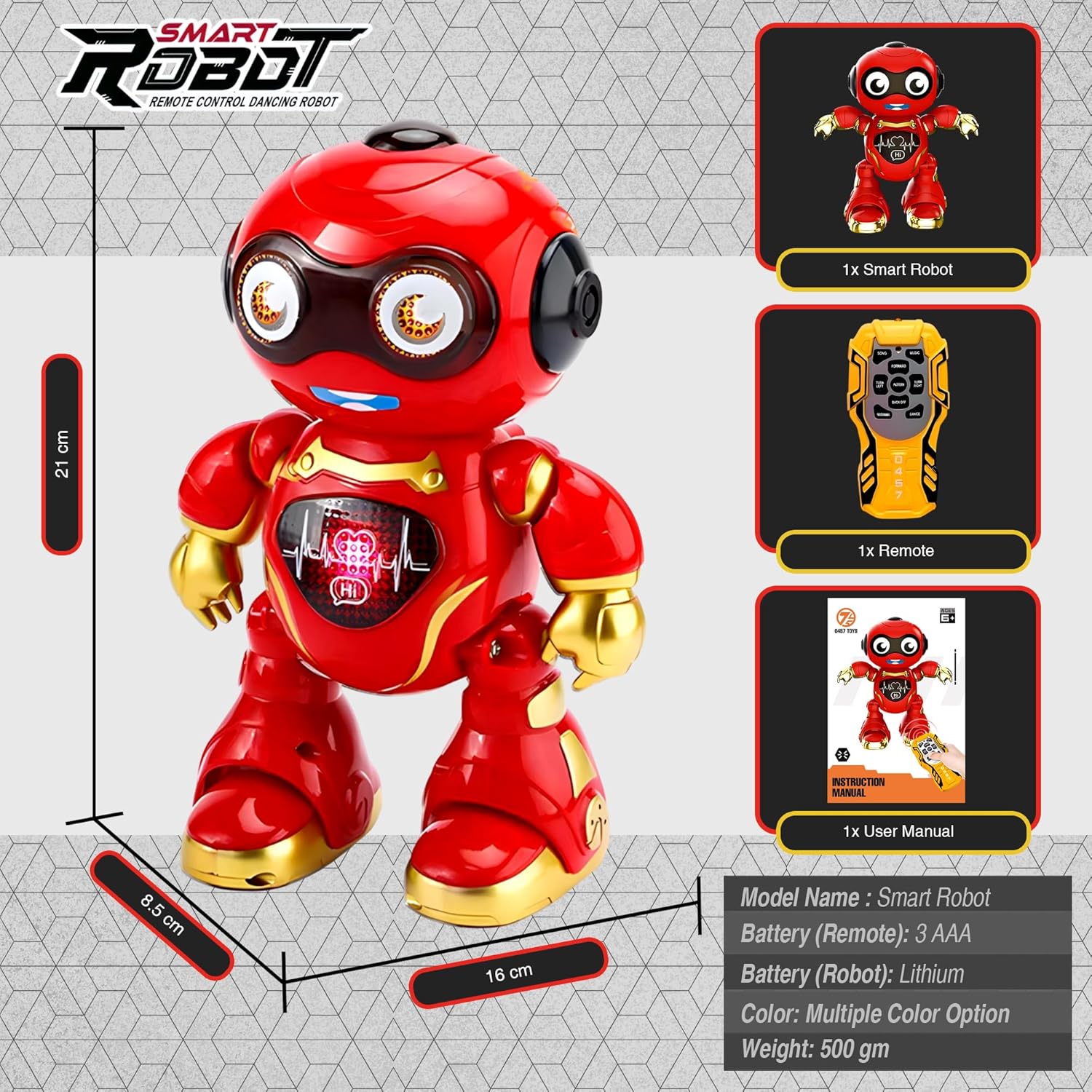 RoboGroove™ RC Robot Toy – Music, Lights & Electric Movement