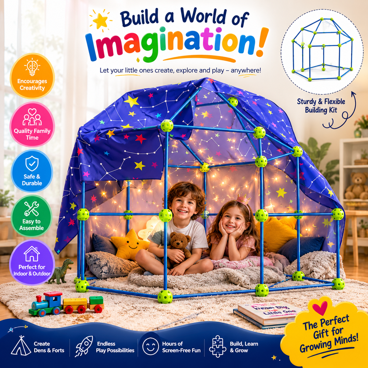 kids fort building kit