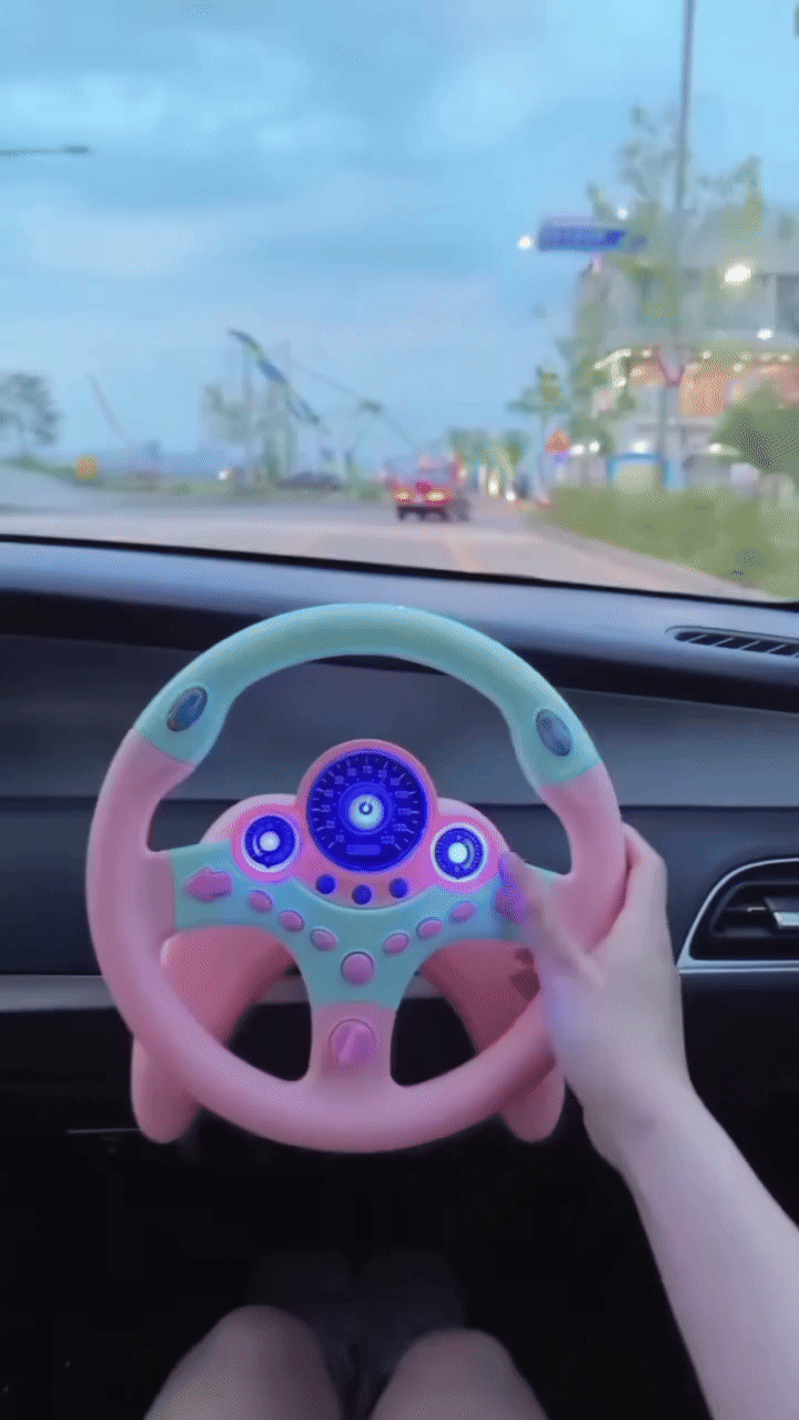 Eletric Simulation Steering Wheel Toy with Light Sound Kids Early Education Toy