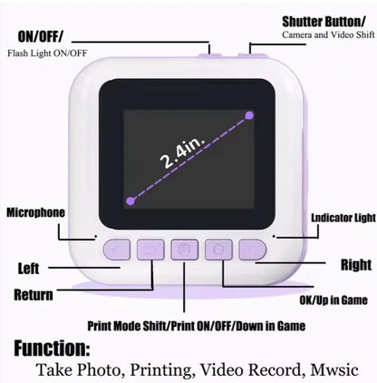 Instant Kids Printing Camera