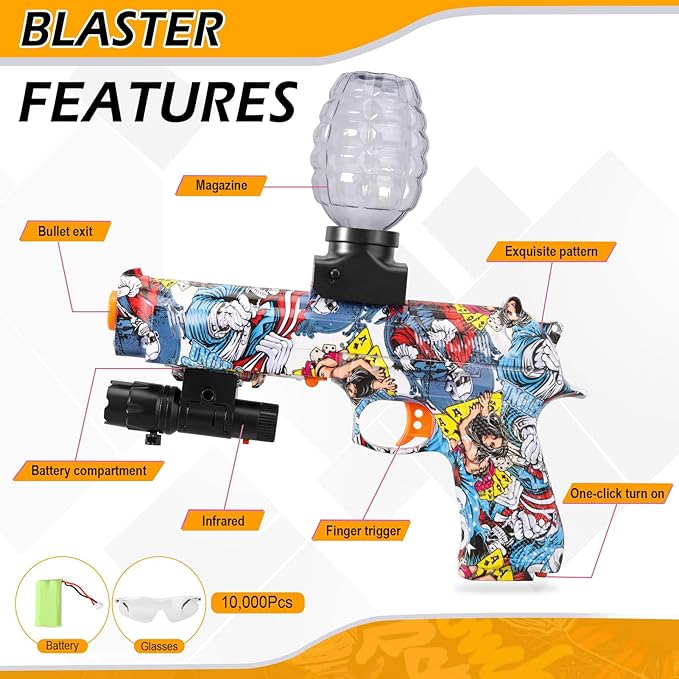 BlastMaster™ Electric Gel Ball Blaster Shooting Gun