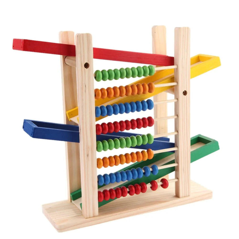 Wood Toy - Wooden Abacus & Car Slide Learning Toy